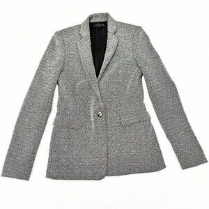 Theory Dancey K Woven Structured Blazer Virgin Wool 1-Button Jacket Size 00